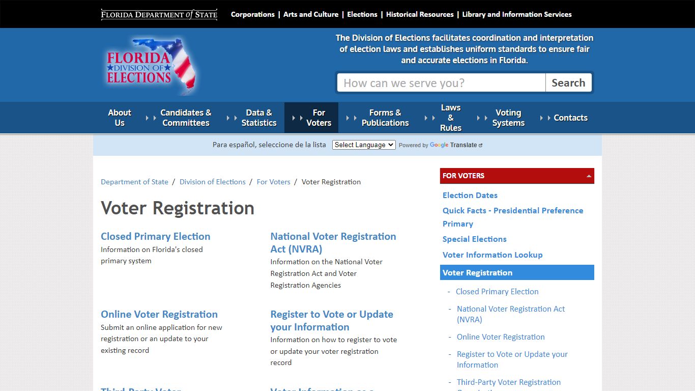 Voter Registration - Division of Elections - Florida ...